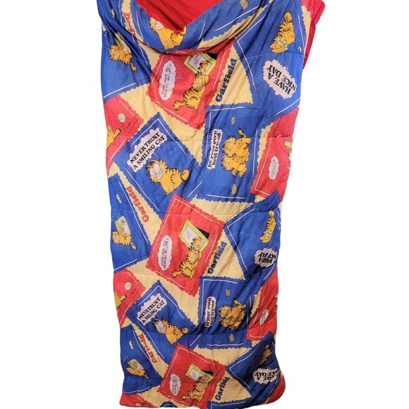 Garfield Rare Vintage 1978 Sleeping Bag Jim Davis 70s Blanket Comforter 68 x 32 - Picture 12 of 14